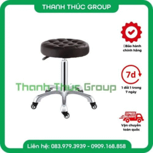 GHẾ SPA XOAY INOX KHÔNG TỰA CÓ MÚI