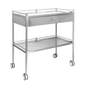 XE ĐẨY INOX Y TẾ 2 TẦNG CÓ 1 HỘC KÉO